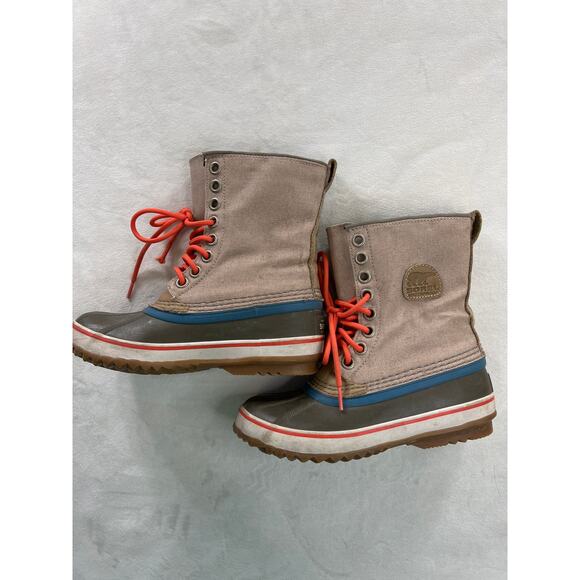 Sorel Premium Canvas Waterproof Boots Women's Winter Snow Lace Up Cold Weather - Picture 5 of 8